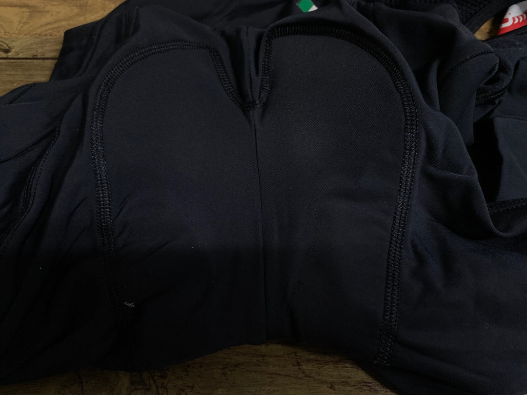 JV209 カステリ CASTELLI ビブタイツ 黒 M 裏起毛 ※スレ大、ロゴひび割れ,パッド色褪せ