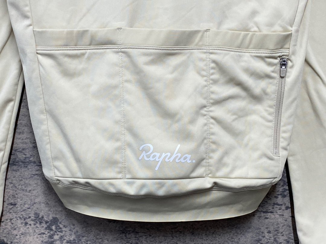 JZ020 ラファ Rapha MEN'S LONG SLEEVE CORE JERSEY 長袖 サイクルジャージ ベージュ S 裏起毛