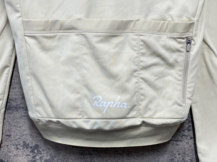 JZ020 ラファ Rapha MEN'S LONG SLEEVE CORE JERSEY 長袖 サイクルジャージ ベージュ S 裏起毛