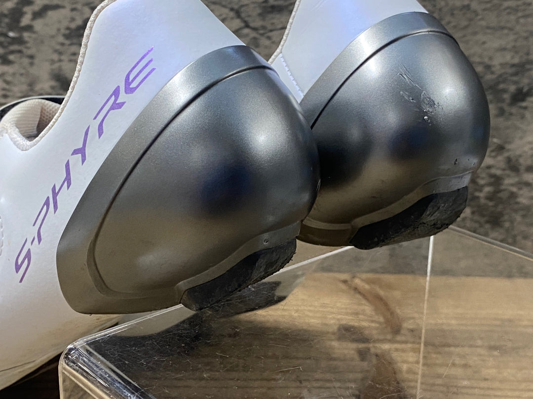 KP099 シマノ SHIMANO S-PHYRE SH-RC902M ビンディングシューズ 白 EU42 3穴 ※右に僅かに穴