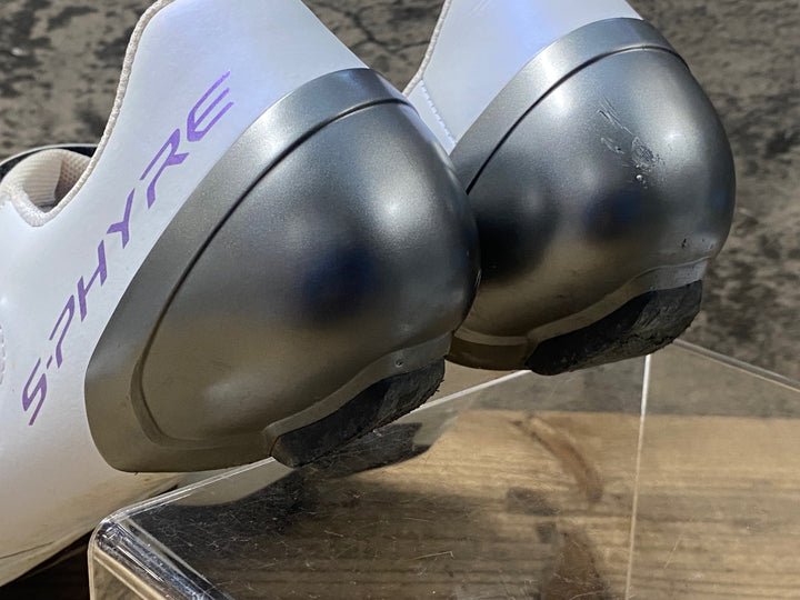KP099 シマノ SHIMANO S-PHYRE SH-RC902M ビンディングシューズ 白 EU42 3穴 ※右に僅かに穴