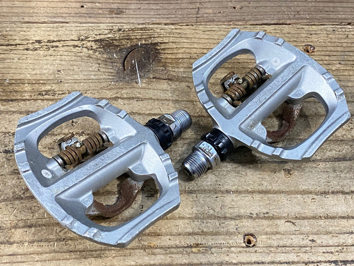 JW869 シマノ SHIMANO PD-A530 ビンディングペダル 片面フラット シルバー SPD ※錆あり