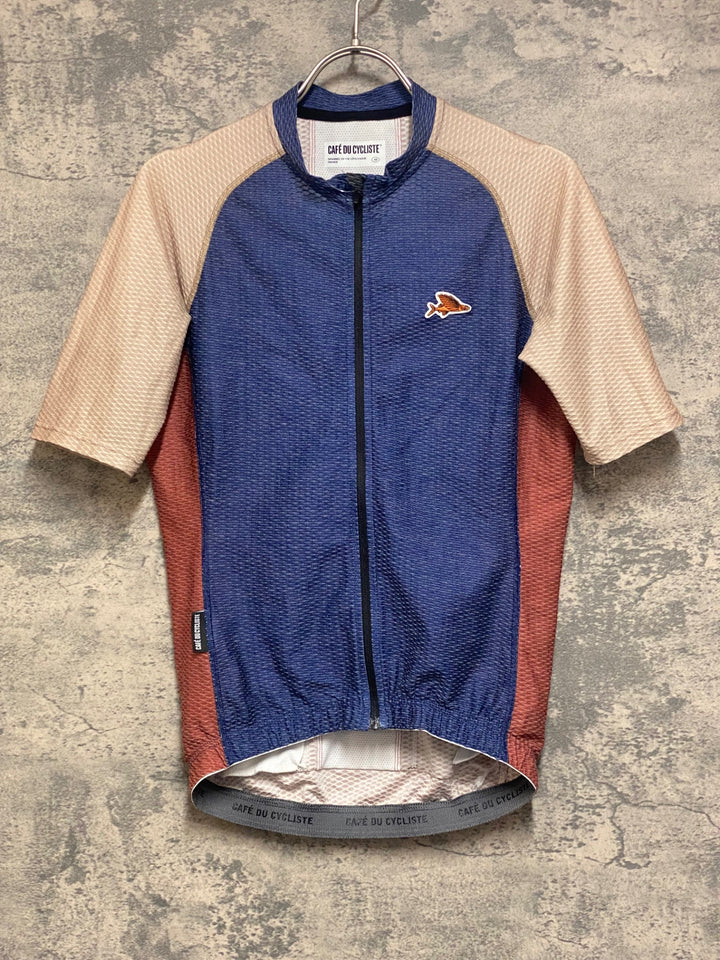 JR929 カフェドシクリステ CAFE DU CYCLISTE Annette 半袖 サイクルジャージ 青 赤 ベージュ XS