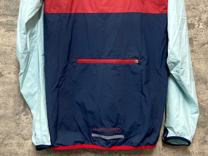 KK448 ルコックスポルティフ le coq sportif 長袖 ウィンドブレーカー 水色 紺 O