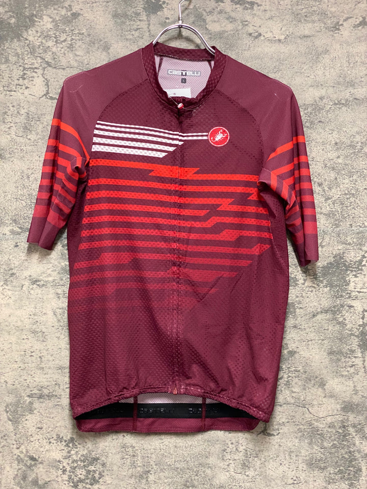 KE513 カステリ CASTELLI ROSSO CORSA 半袖 サイクルジャージ 赤 L