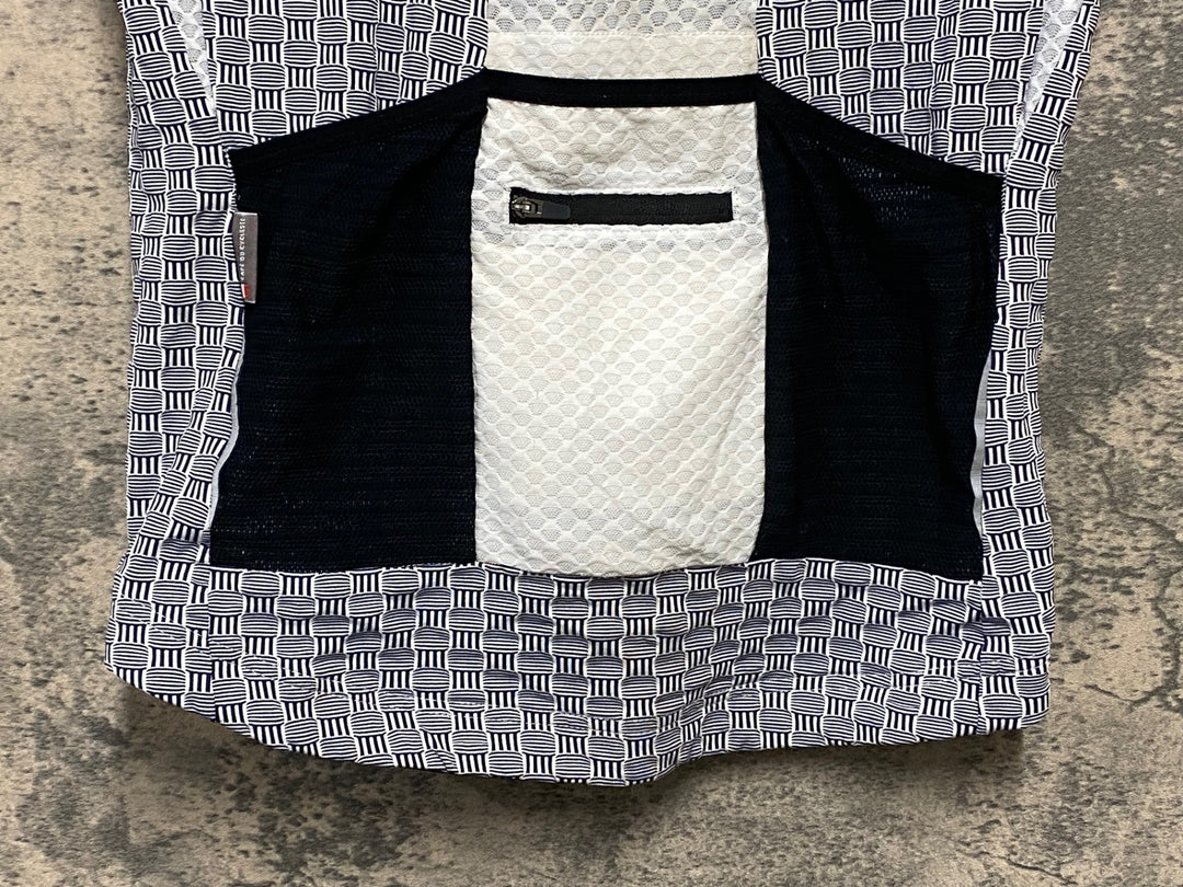KR589 カフェドシクリステ Cafe du Cycliste FRANCINE Man 半袖 サイクルジャージ 紺白 L