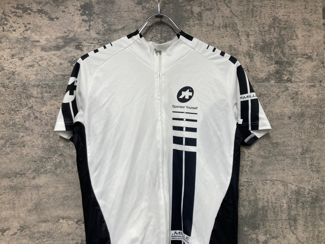 JQ968 アソス ASSOS SS.MILLE 半袖 サイクルジャージ 白 S ※シミ