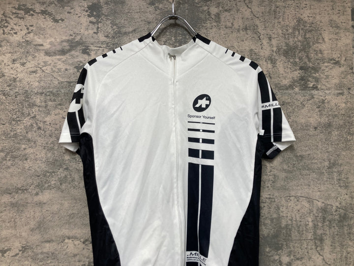 JQ968 アソス ASSOS SS.MILLE 半袖 サイクルジャージ 白 S ※シミ
