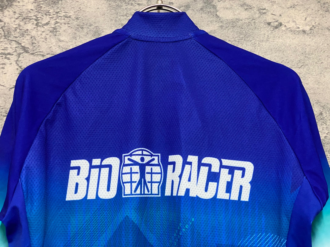 KG274 ビオレーサー BiO RACER 半袖 サイクルジャージ 青 紺 3/M 富士ヒル