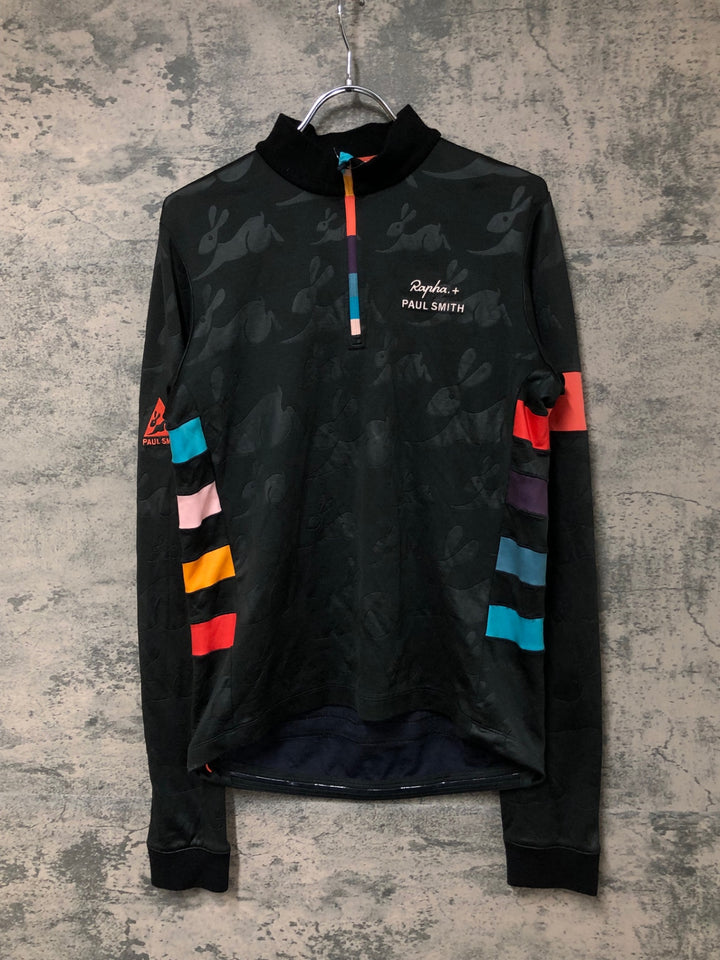 JO917 ラファ Rapha PAUL SMITH & RAPHA LONG SLEEVE CLASSIC JERSEY 長袖 サイクルジャージ 黒 L