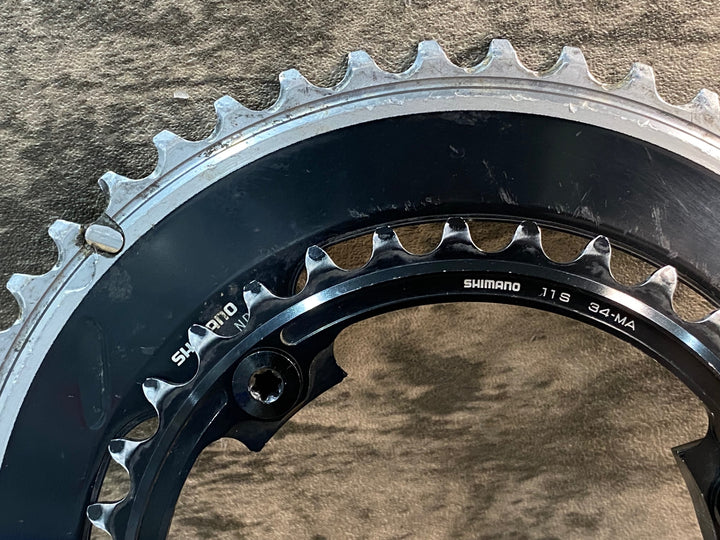 JM838 シマノ SHIMANO デュラエース DURA-ACE FC-9000 チェーンリング 50/34T ※歯の摩耗大の為ジャンク