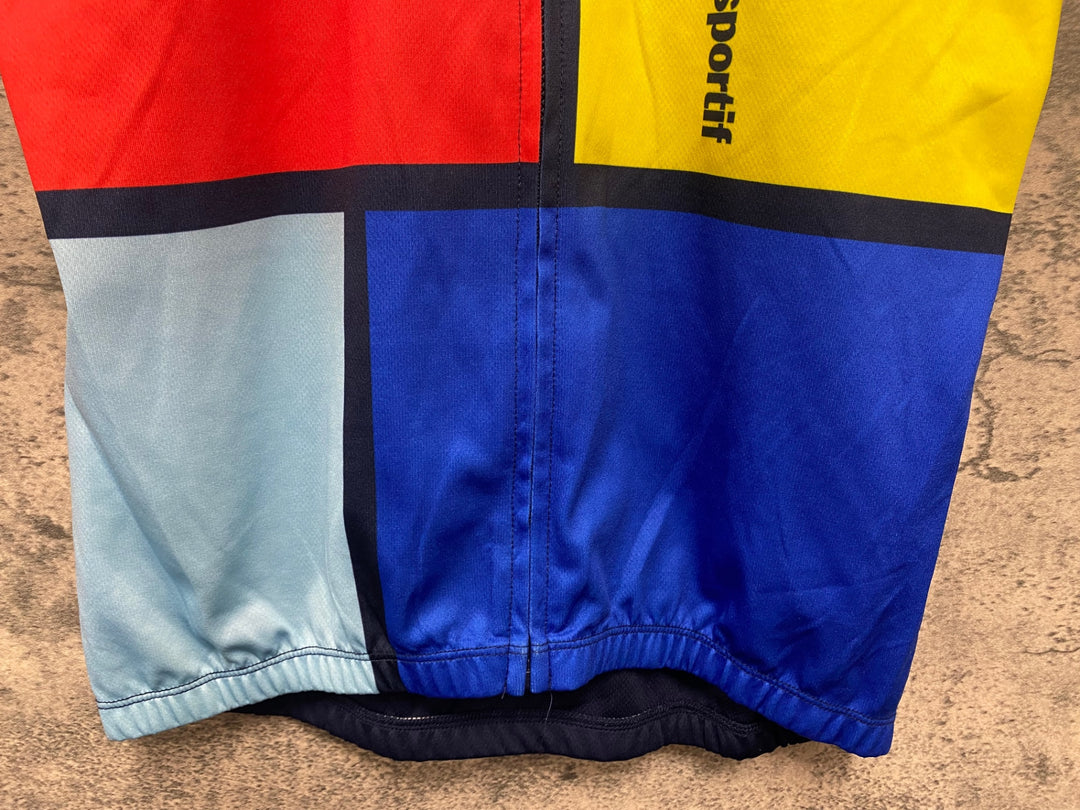 JU425 ルコックスポルティフ Le Coq Sportif 半袖 サイクルジャージ 紺 Sサイズ
