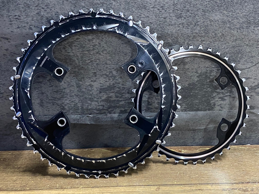 JR581 シマノ SHIMANO デュラエース DURA-ACE FC-R9100 チェーンリングセット 53/39T 摩耗大 ジャンク