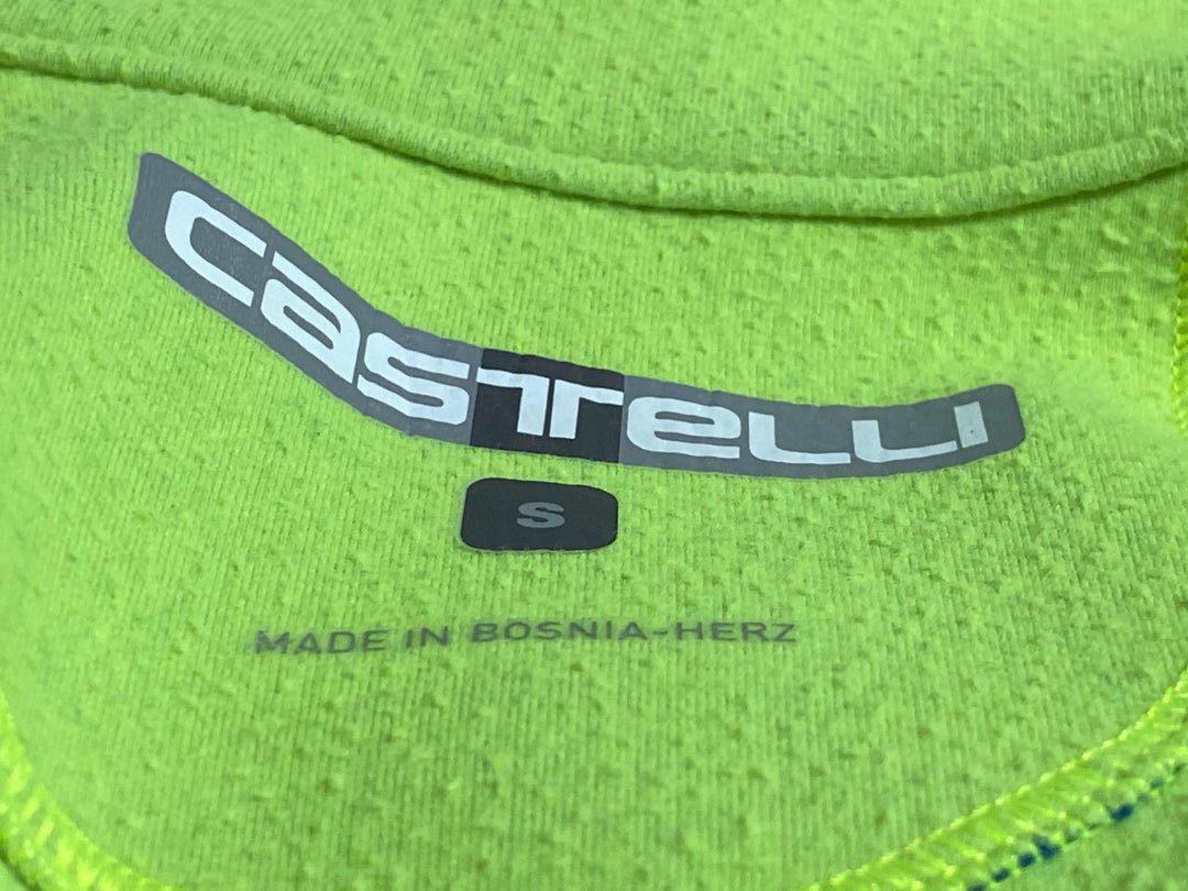 JJ472 カステリ CASTELLI ロッソコルサ ROSSO CORSA 長袖 サイクルジャケット ターコイズブルー S 裏起毛