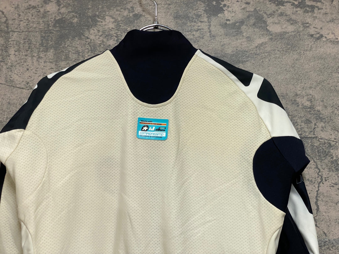 JQ140 アソス assos iJ tiBuru 4 長袖サイクルジャージ 白黒 M 汚れあり 裏起毛