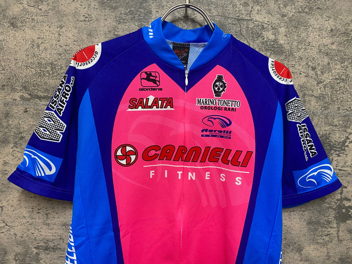 JR160 ジョルダーナ Giordana 半袖サイクルジャージ 青ピンク L