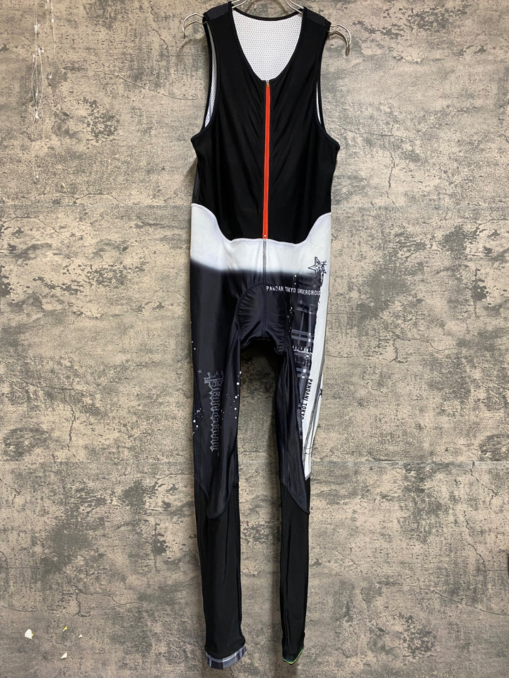JR925 パンダーニ PANDANI ビブタイツ 黒 白 チェック M 裏起毛