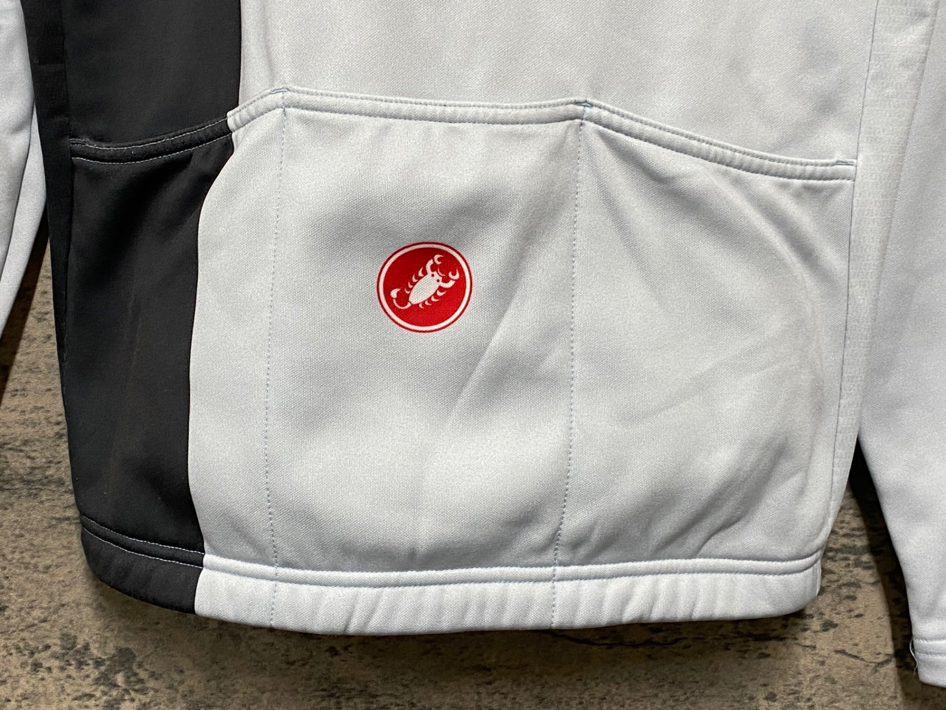 KB405 カステリ CASTELLI 長袖 サイクルジャージ 白グレー S 裏起毛