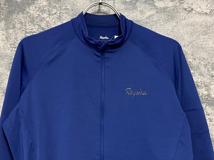 JW054 ラファ Rapha CORE LONG SLEEVE JERSEY 長袖サイクルジャージ 紺 S 裏起毛