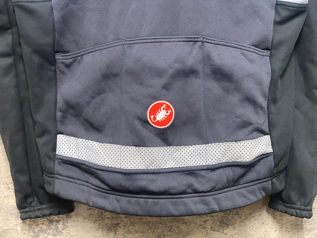 KD936 カステリ CASTELLI GORE-TEX INFINIUM 長袖 サイクルジャケット グレー 黒 M 裏起毛