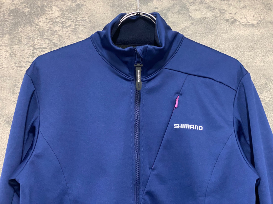 JU796 シマノ SHIMANO 長袖 サイクルジャケット 青 S 裏起毛
