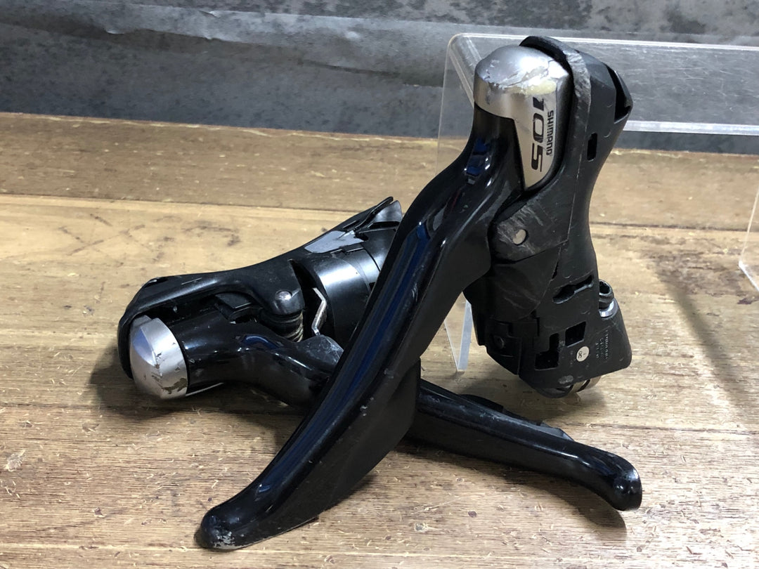 KC162 シマノ SHIMANO 105 ST-5800 STIレバー 2x11S ※ブラケットカバー欠品、プレート割れのためジャンク