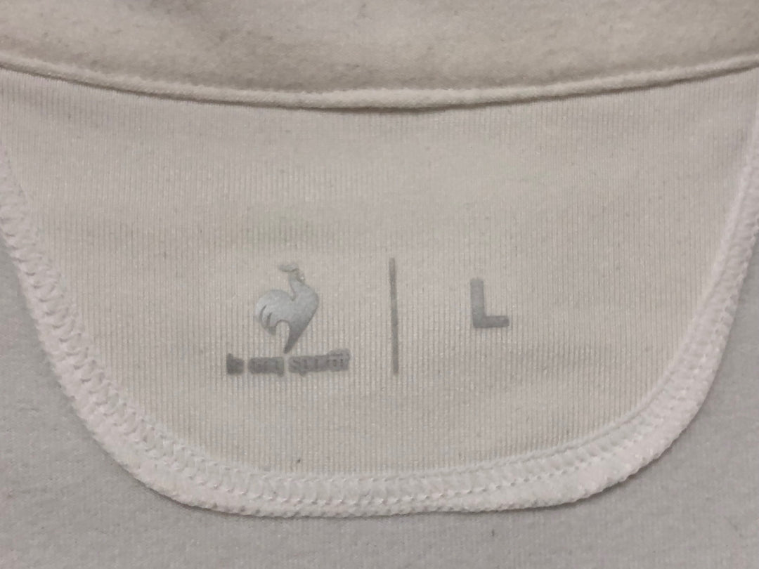 KB676 ルコックスポルティフ le coq sportif 長袖 サイクルジャージ 白 L 裏起毛 ※一部ほつれ