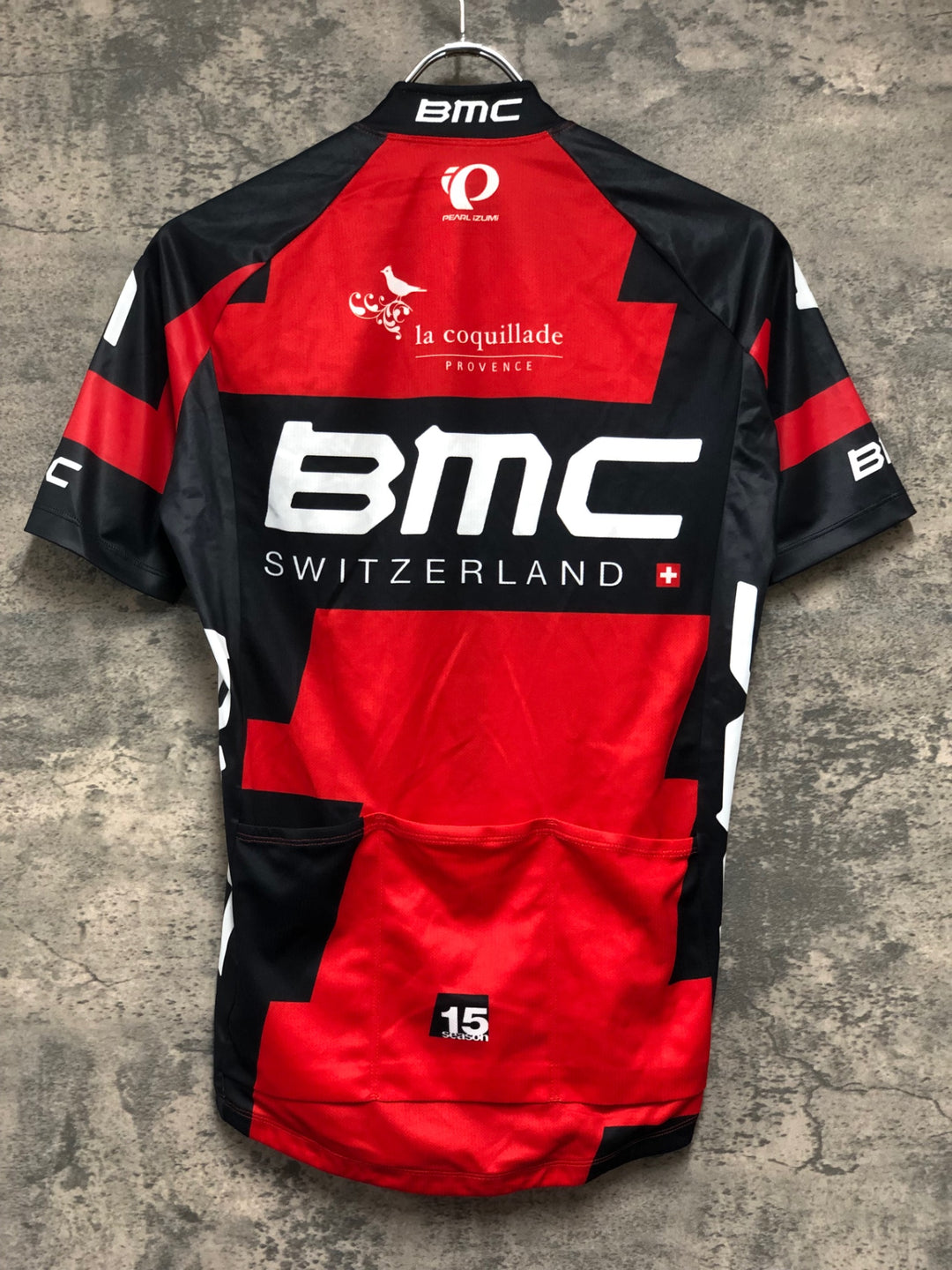 JJ854 パールイズミ PEARL iZUMi ELITE 半袖 サイクルジャージ 赤黒 S BMC