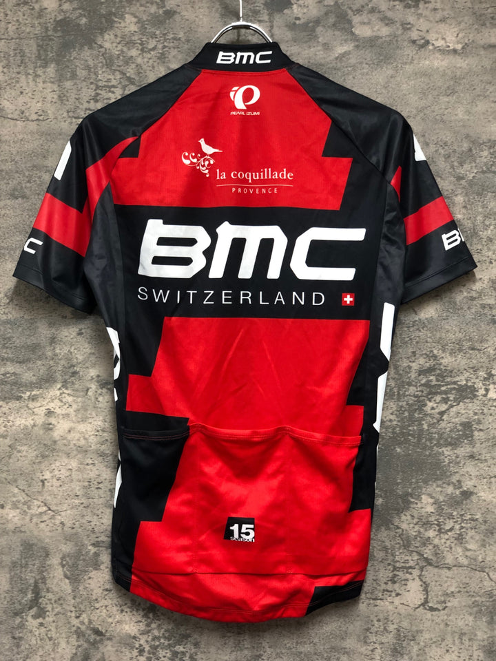 JJ854 パールイズミ PEARL iZUMi ELITE 半袖 サイクルジャージ 赤黒 S BMC