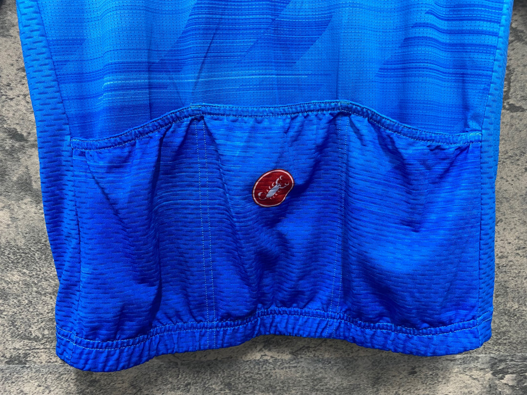 JQ890 カステリ CASTELLI ロッソコルサ ROSSOCORSA 半袖 サイクルジャージ 水色 L