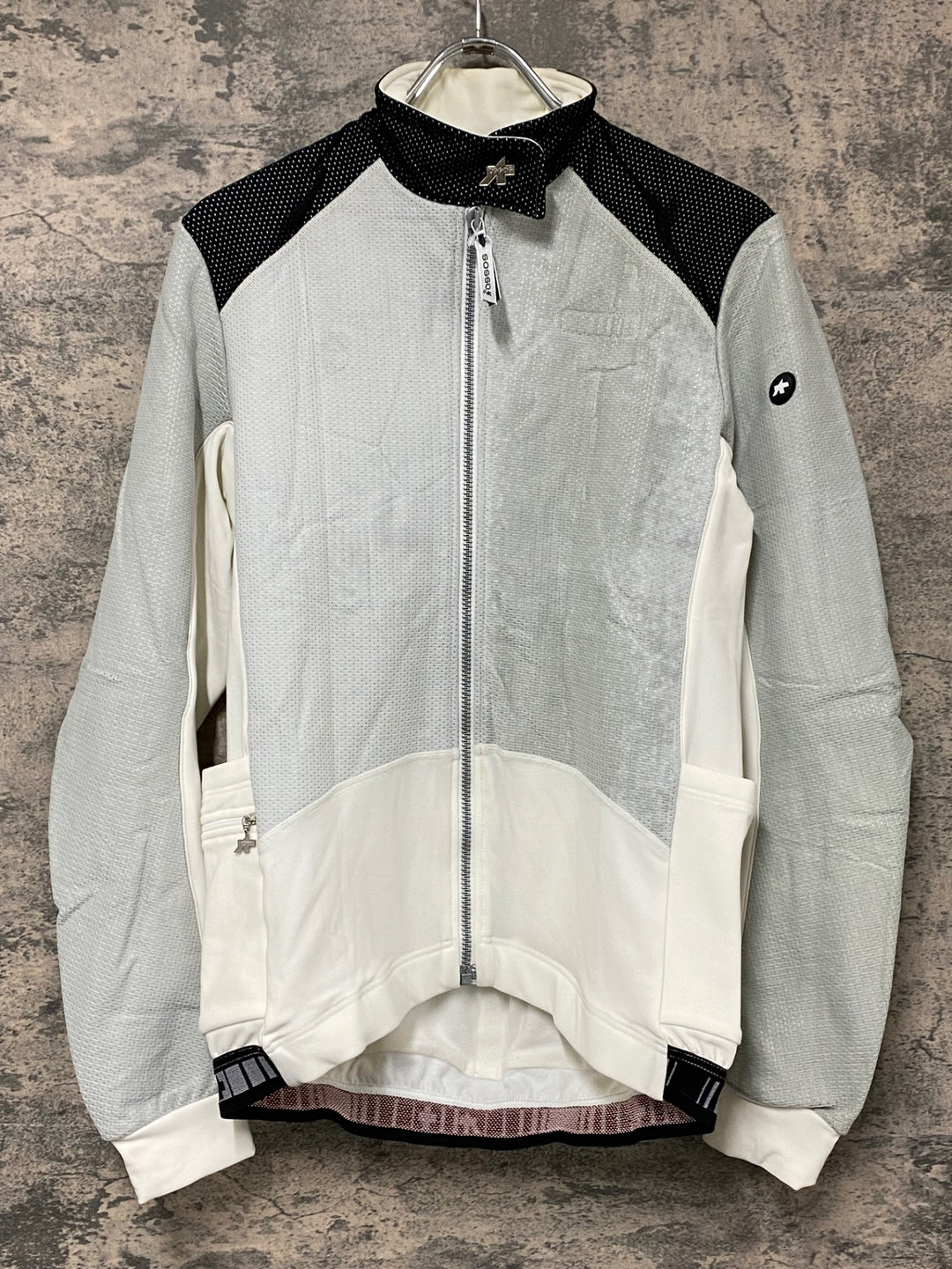 JE471 アソス assos AIRBLOCK 長袖 サイクルジャケット 白 L 裏起毛 ※変色