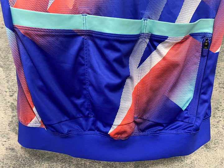 JT899 ラファ Rapha WOMEN'S 100 CORE JERSEY 半袖サイクルジャージ 青 XS ※タバコ臭