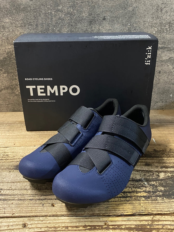 JZ686 フィジーク fizik TEMPO R5 POWERSTRAP shoes ビンディングシューズ 3穴 紺 EU41 未使用品