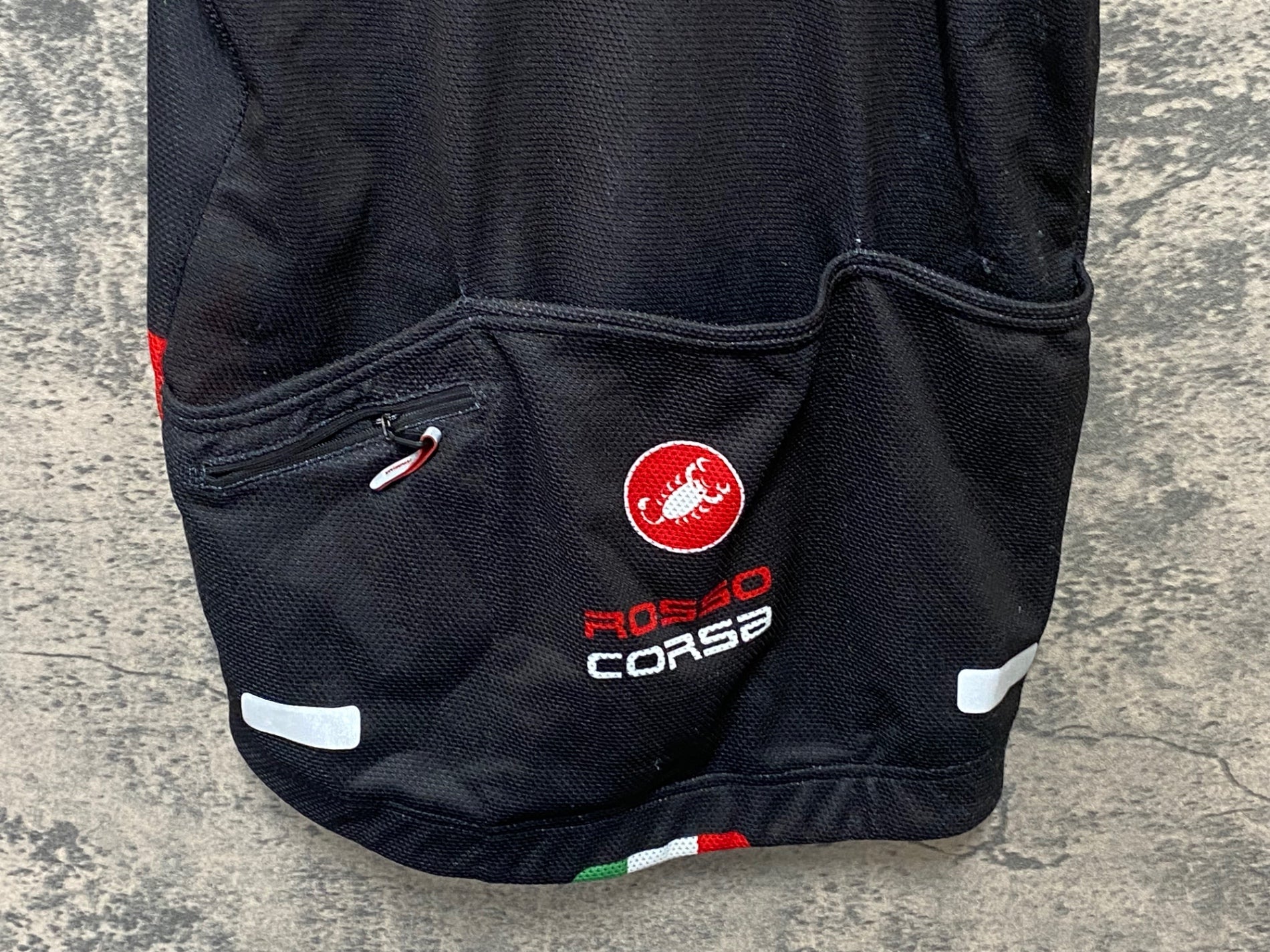 JT070 カステリ CASTELLI 半袖サイクルジャージ 黒 S ほつれあり