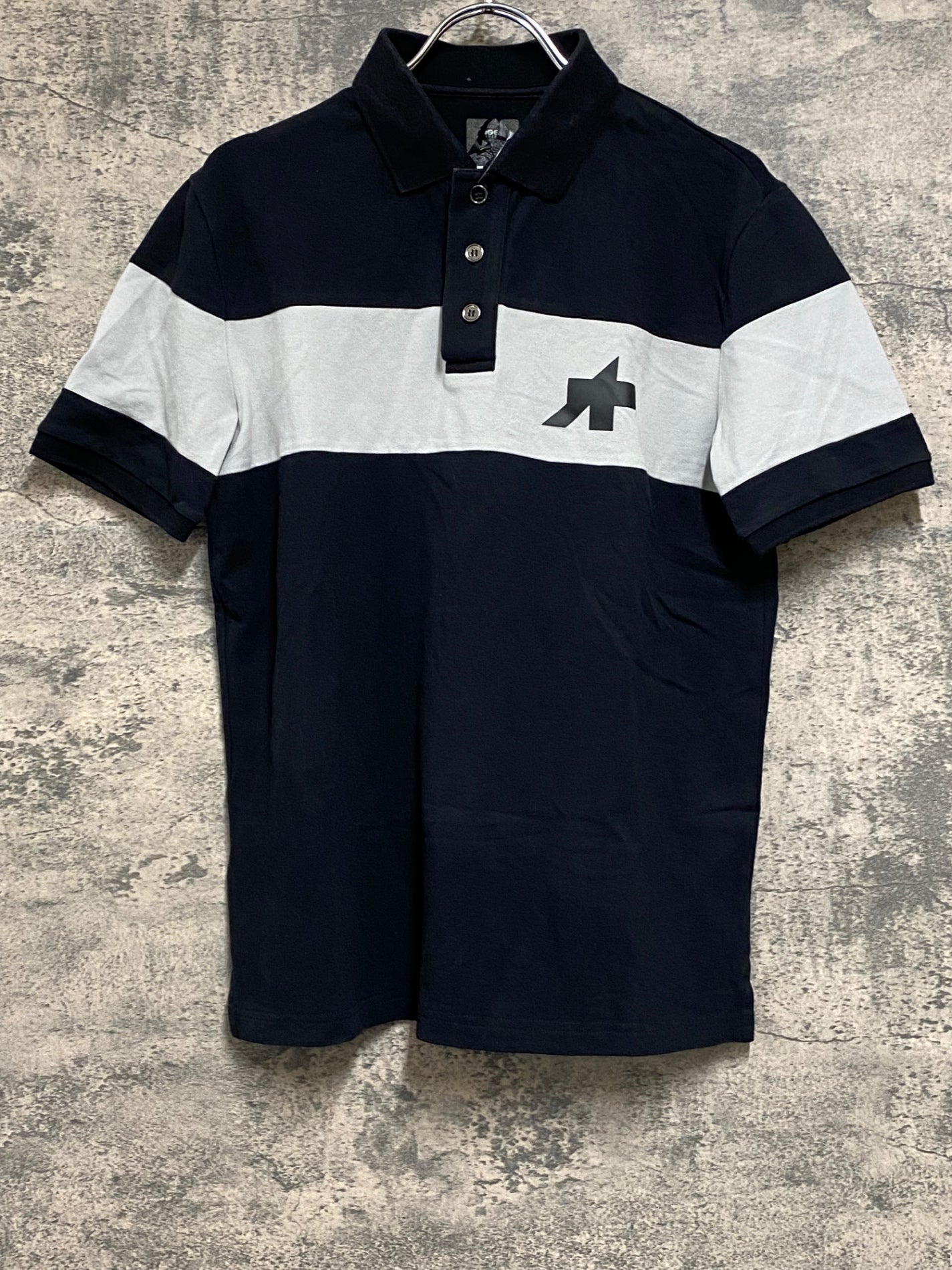 JL098 アソス assos SIGNATURE POLO 半袖 ポロシャツ 黒 S ※はがれ