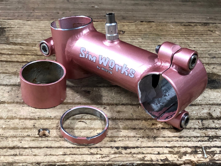 KH876 シムワークス 日東 Sim Works By NITTO dirty スチール アヘッド ステム 90mm Φ25.4 OS ピンク ※塗装品