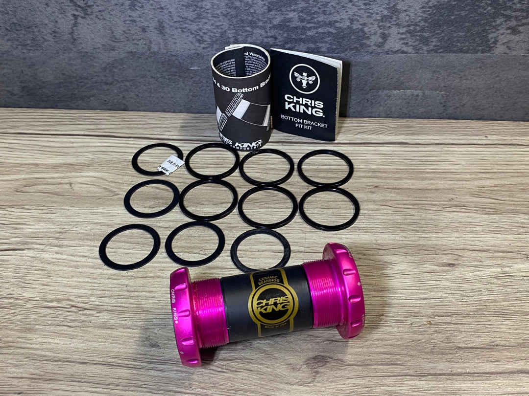 JS702 クリスキング CHRIS KING THREADFIT 30 BSA Ceramic BB ボトムブラケット ピンク