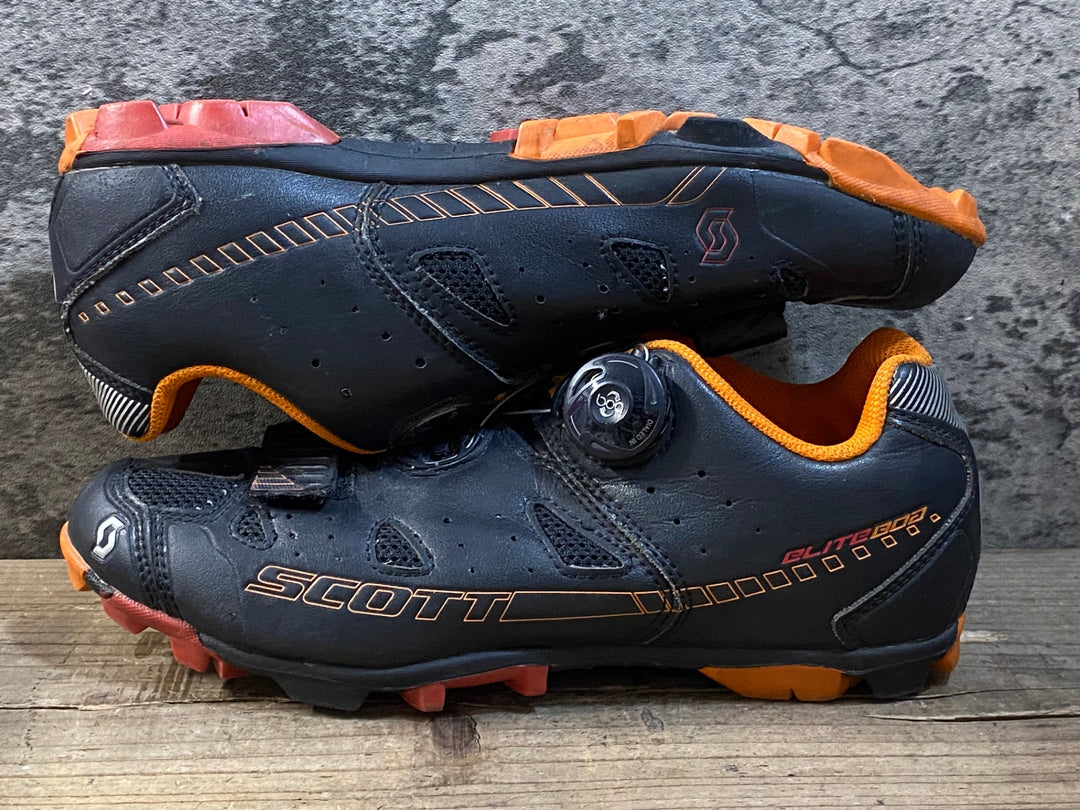 JT209 スコット SCOTT ELITE BOA ビンディングシューズ 黒 2穴 オレンジ EU40