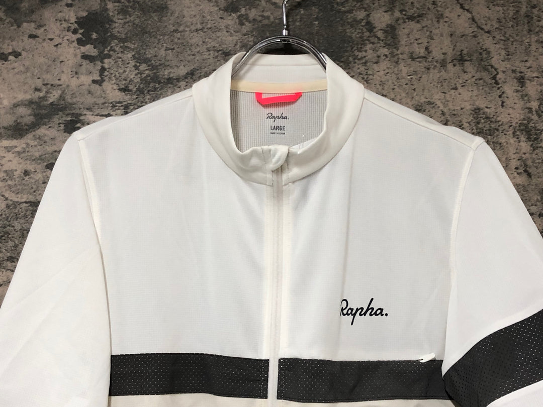 KN651 ラファ Rapha BREVET LIGHTWEIGHT JERSEY 半袖 サイクルジャージ 白 L