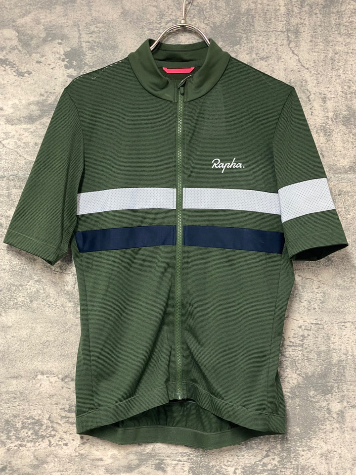 KK260 ラファ Rapha BREVET LIGHTWEIGHT JERSEY 半袖 サイクルジャージ 緑 M ※タグカット