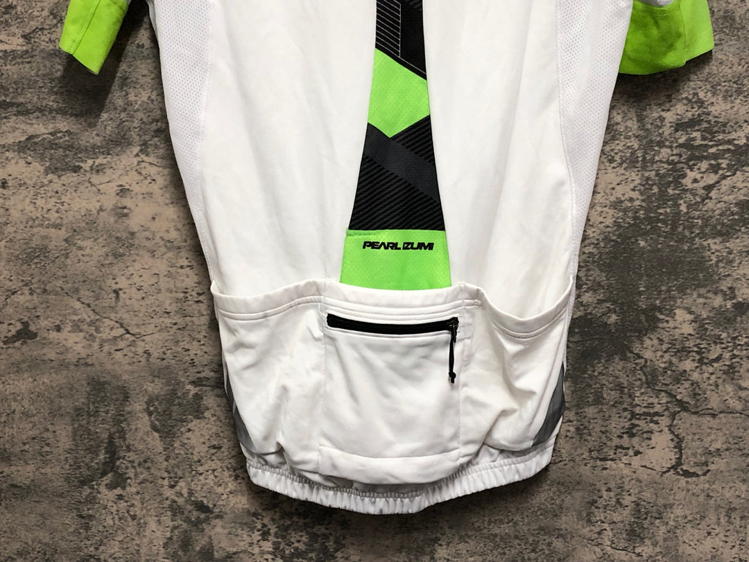 KE461 パールイズミ PEARL iZUMi 半袖 サイクルジャージ 白 グレー 黄緑 XL
