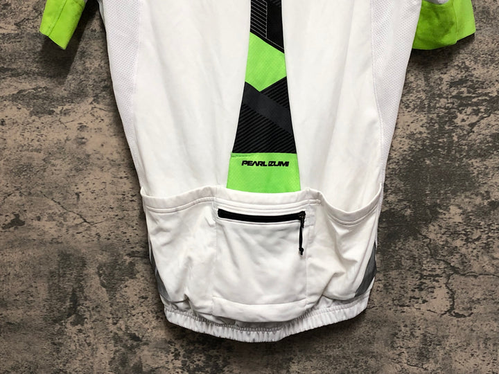 KE461 パールイズミ PEARL iZUMi 半袖 サイクルジャージ 白 グレー 黄緑 XL