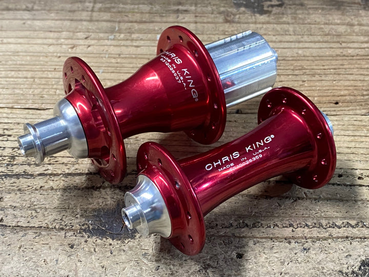 KD395 クリスキング CHRIS KING R45 前後ハブセット シマノ11S 20H/24H OLD100×130mm 赤