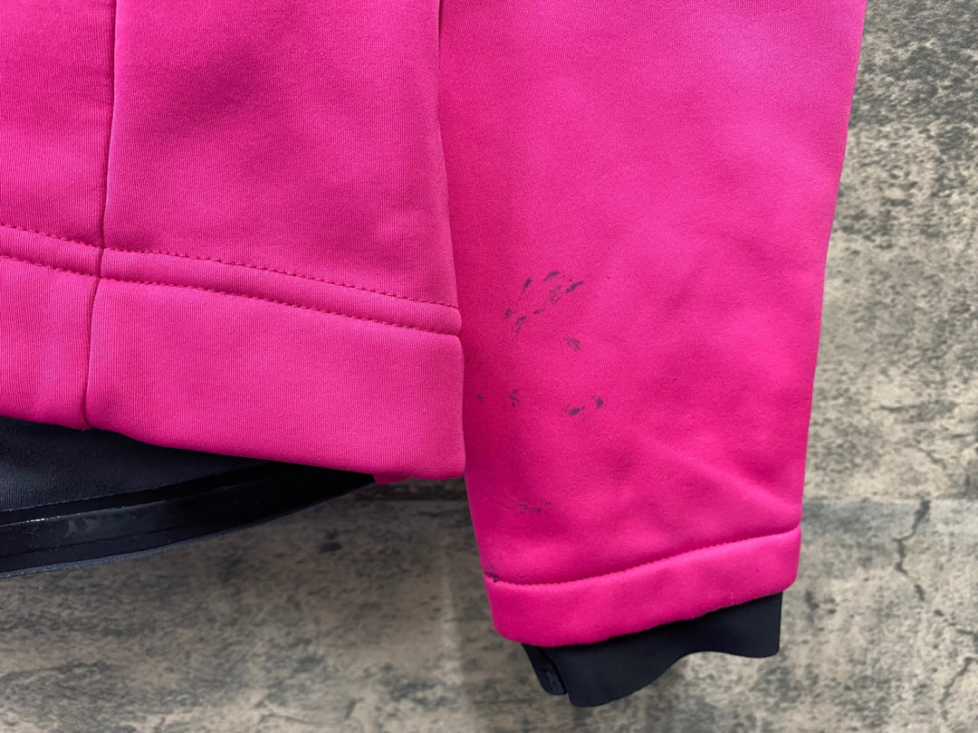 JK843 カステリ castelli 長袖サイクルジャケット ピンク L 裏起毛 GORE WIND STOPPER 汚れアリ