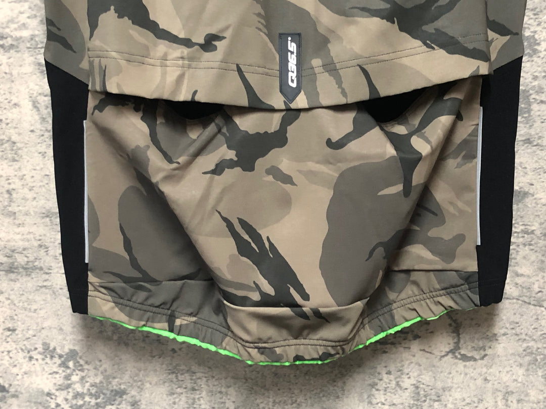 KP571 Q36.5 ジレ サイクルベスト 黒 カモフラ M 裏起毛