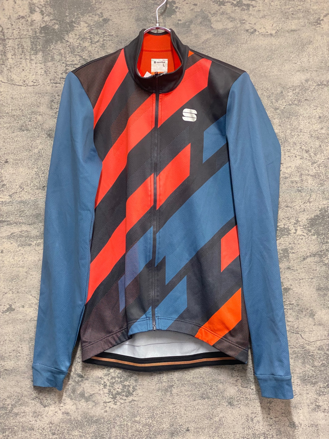 KM616 スポーツフル sportful 長袖 サイクルジャージ グレー オレンジ L 裏起毛