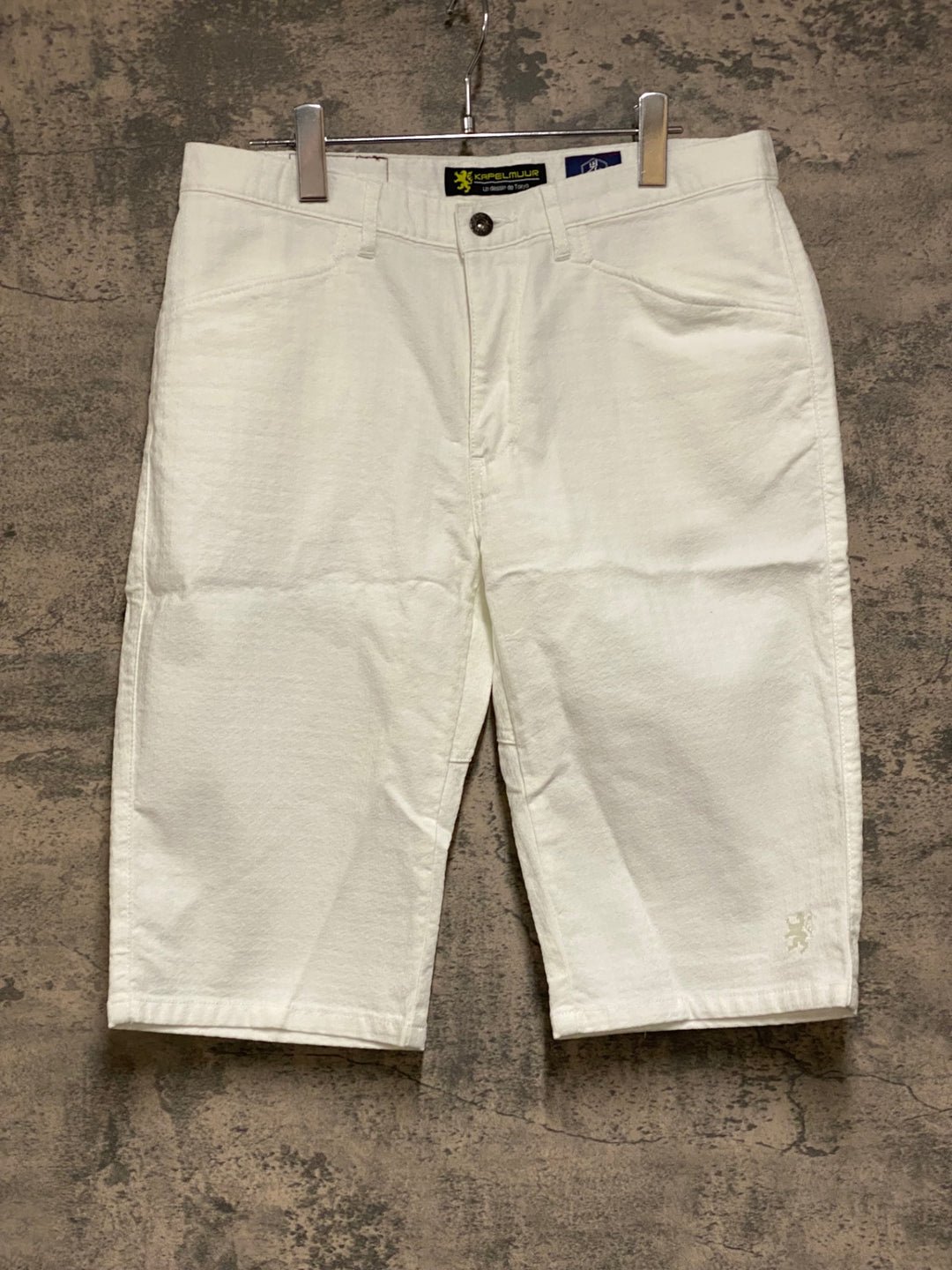 JO533 カペルミュール KAPELMUUR 児島デニム サイクルパンツ ハーフ 白 千鳥 XL 未使用