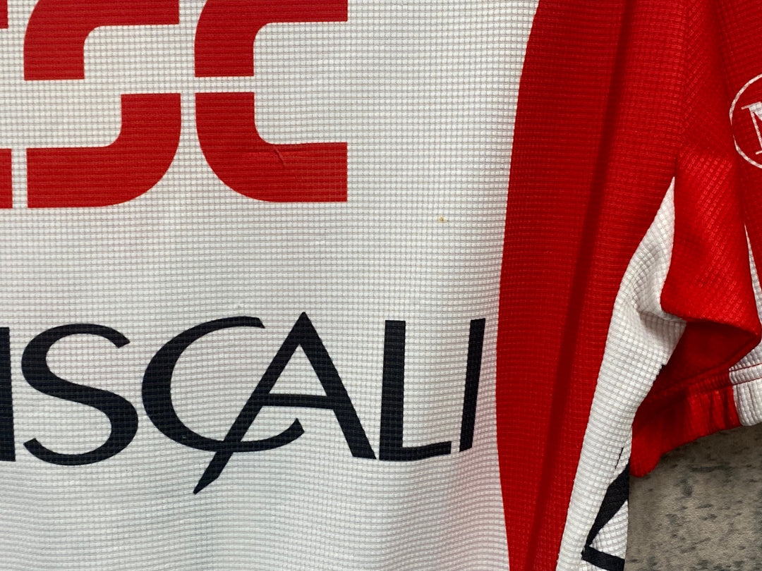 JV555 カステリ CASTELLI 半袖 サイクルジャージ 白 赤 CSC