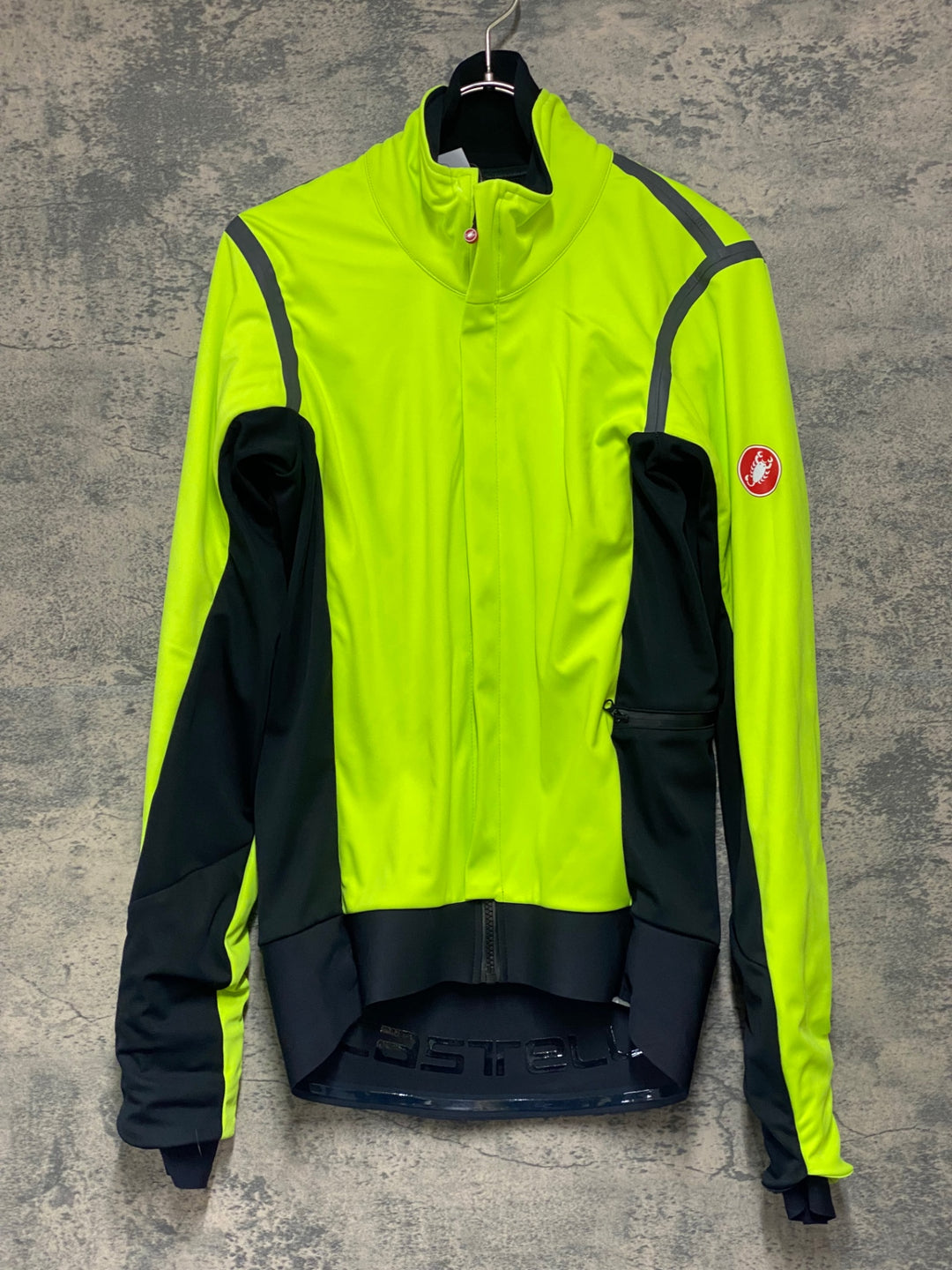 KG817 カステリ CASTELLI ロッソコルサ ROSSO CORSA 長袖 サイクルジャケット ネオンイエロー S