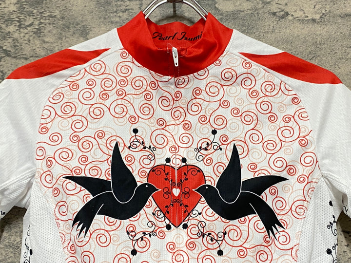 KA223 パールイズミ PEARL iZUMi 半袖 サイクルジャージ 白 赤 S レディース